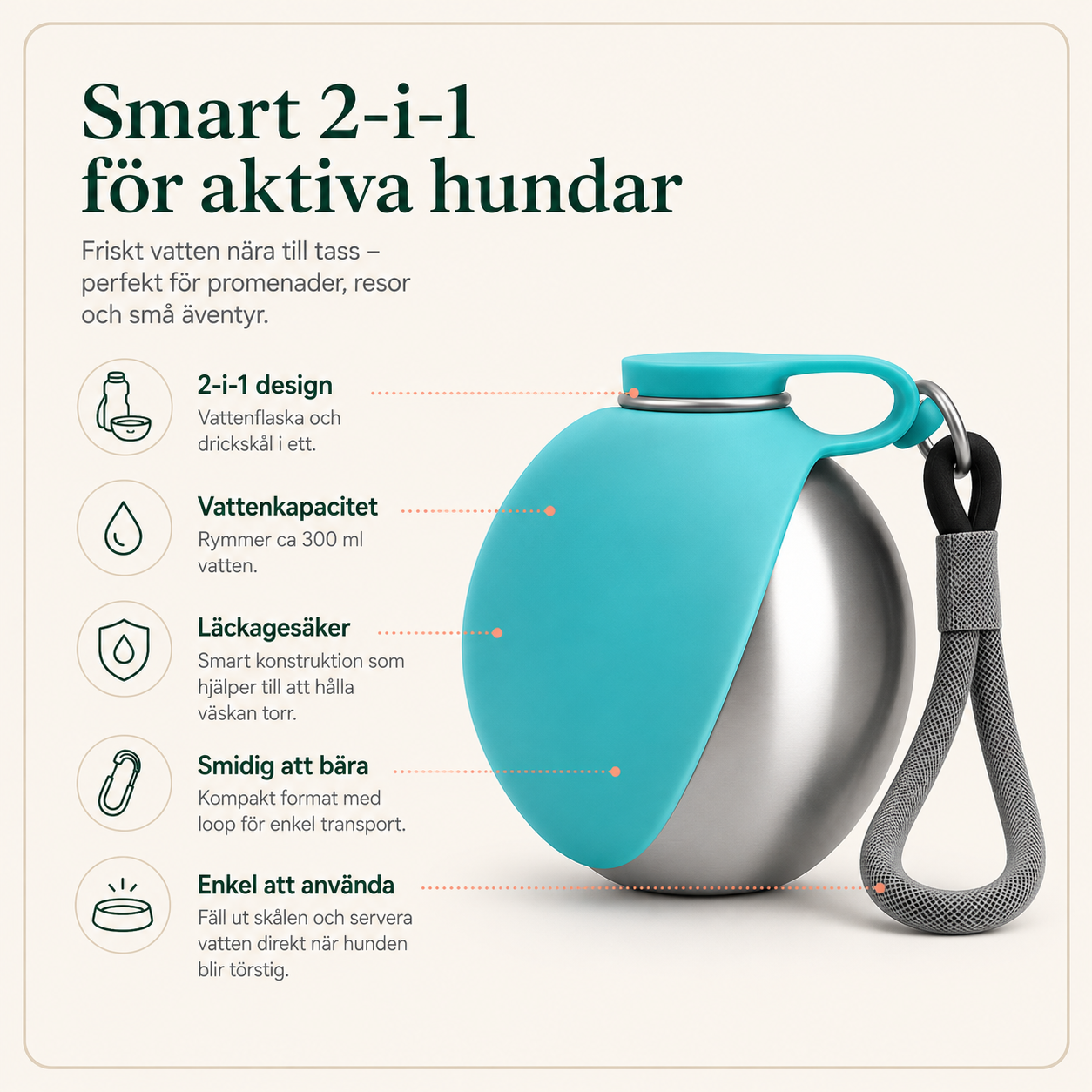 Pawtail GoMini Vattenflaska 285ml